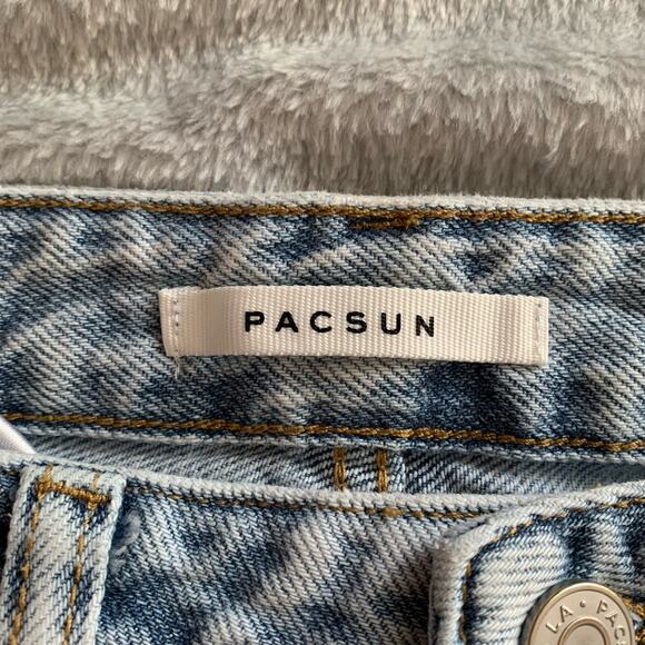PacSun Boyfriend Jeans Light Blue Flower Graphic Sz 24 - Picture 13 of 16